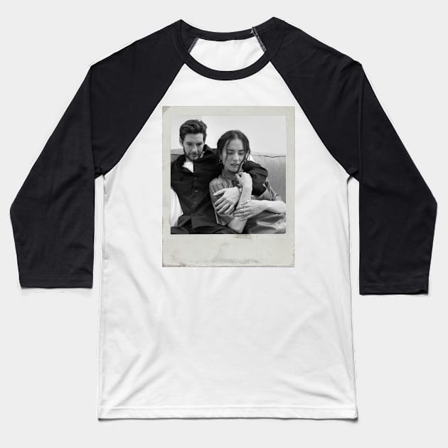 Darklina black & white Baseball T-Shirt by lyndsiemark